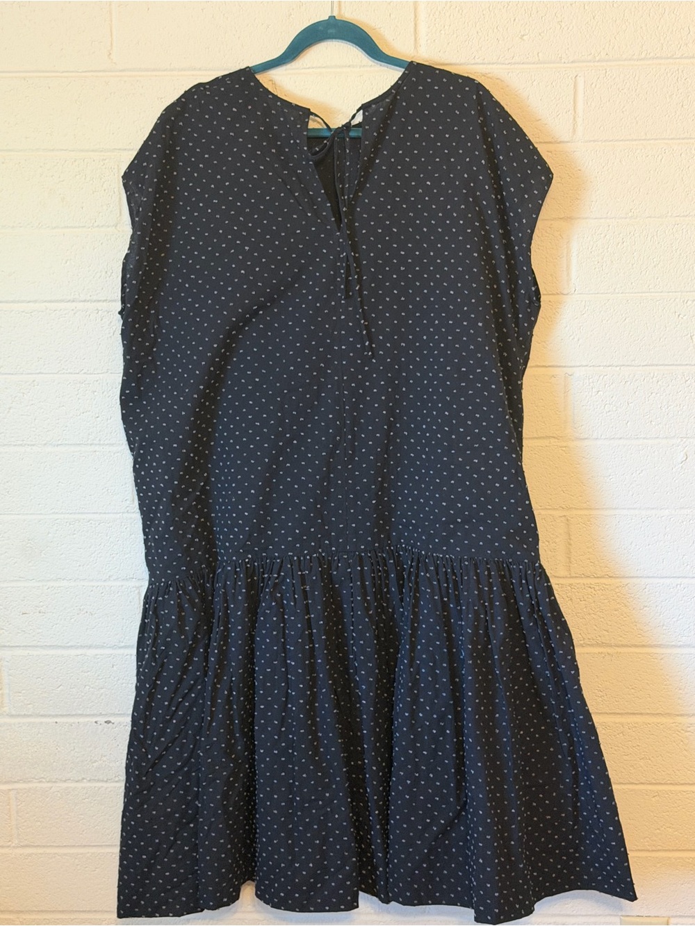Toit Volant Black Polka Dot Dropped Waist Midi Dress - Sleeveless Size XL NWOT - Picture 3 of 4
